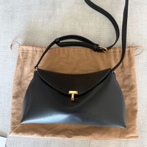 Toteme Black T Clasp Crossbody Bag Clutch